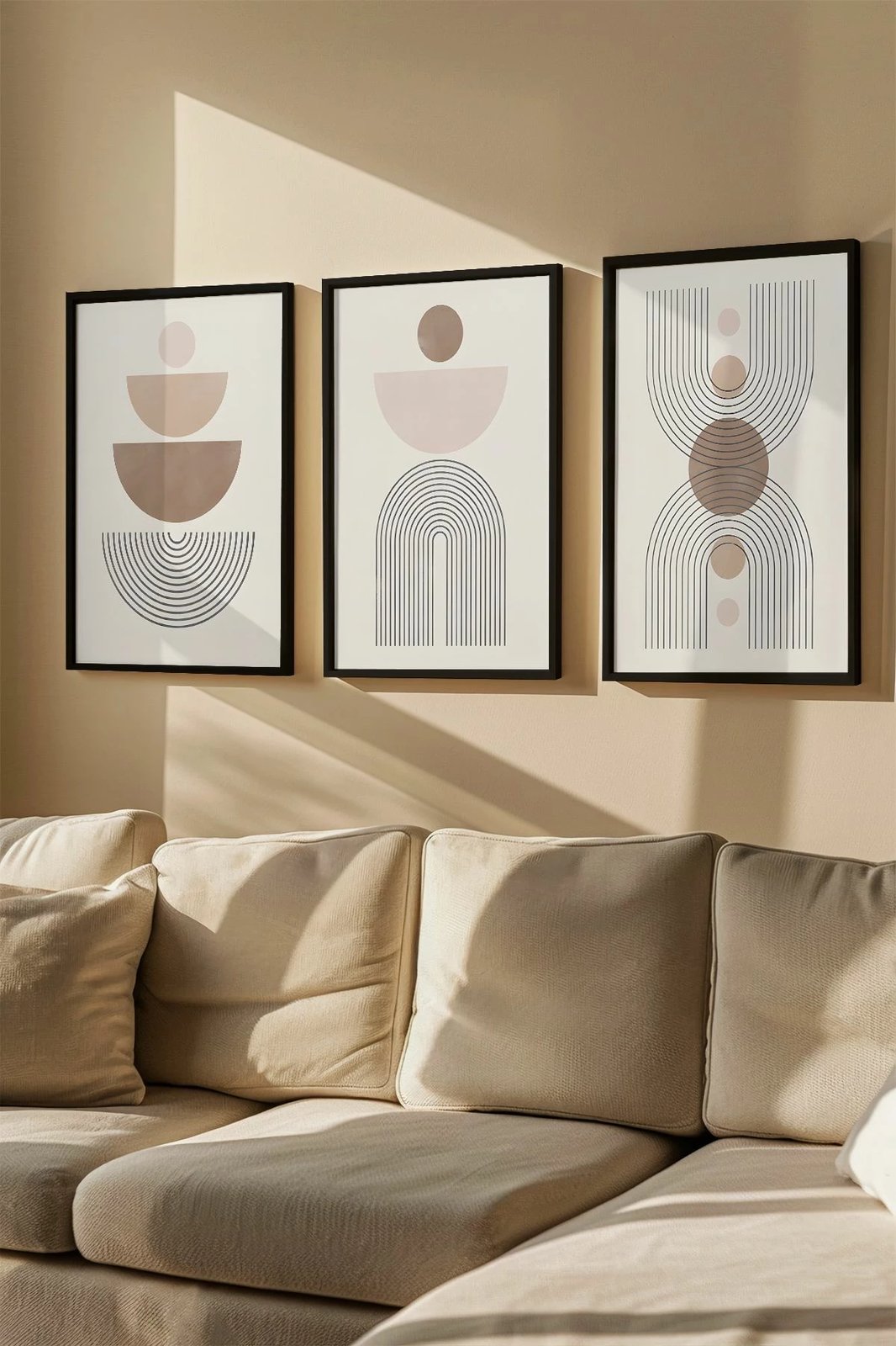 Pikturë dekorative me kornizë (3 copë), Wallity, Artvmodel38-Sıyah