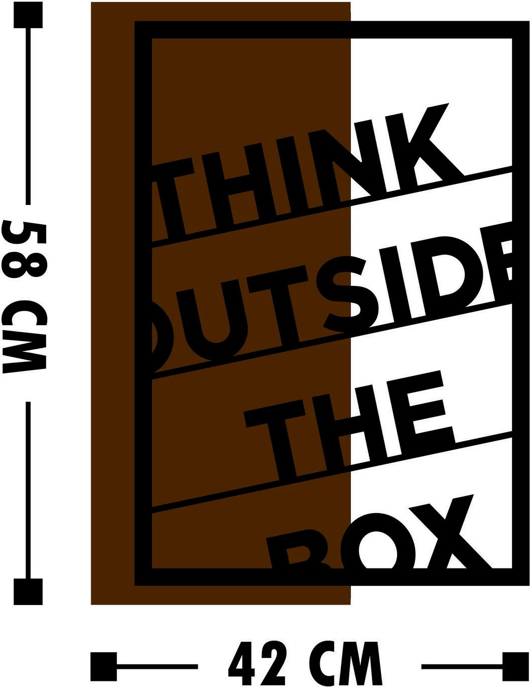 Aksesor dekorativ për mur, dru arre dhe metal, Think Outside The Box, 42x58cm