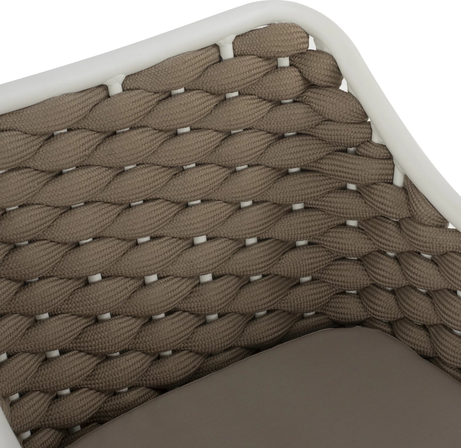 Karrige alumini FH5858.02 e bardhë me litar bezhë 56x58x76Hcm