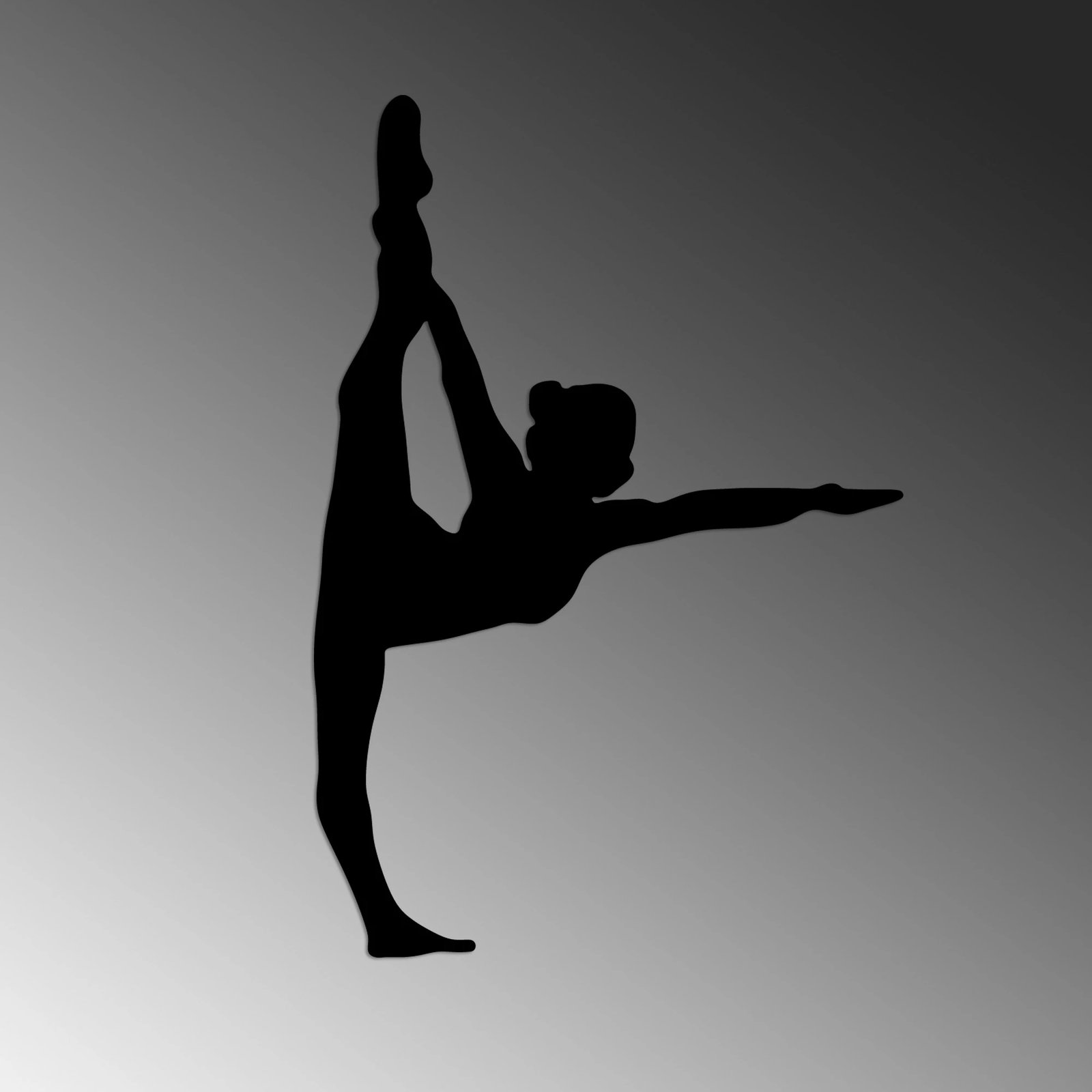 Aksesor dekorativ metalik për mur, Yoga 25, Wallity, ngjyrë e zezë, 41x60cm