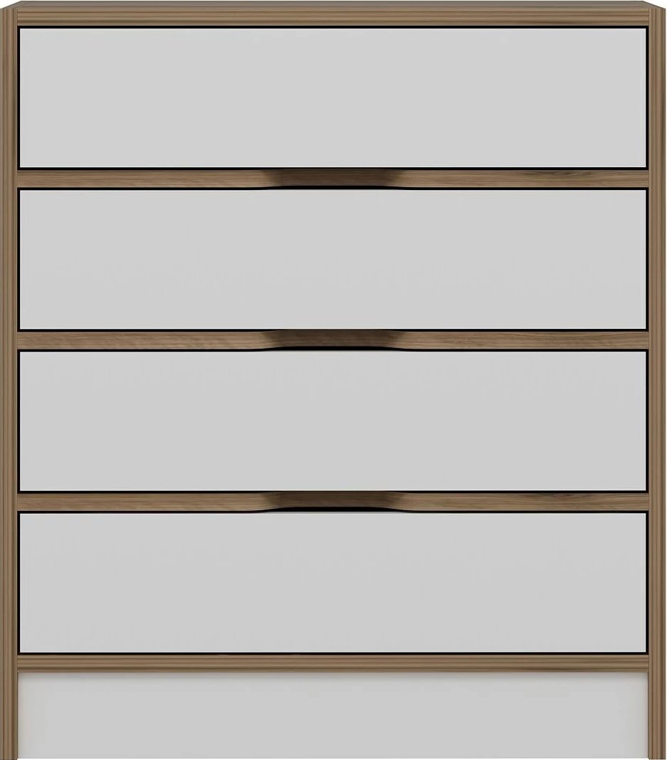 Komodë Hanah Home, Elina, ngjyrë arrë dhe e bardhë, 70x40x80 cm