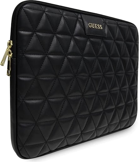 Mbështjellës laptopi Guess Quilted, deri 13", lëkurë artificiale, i zi