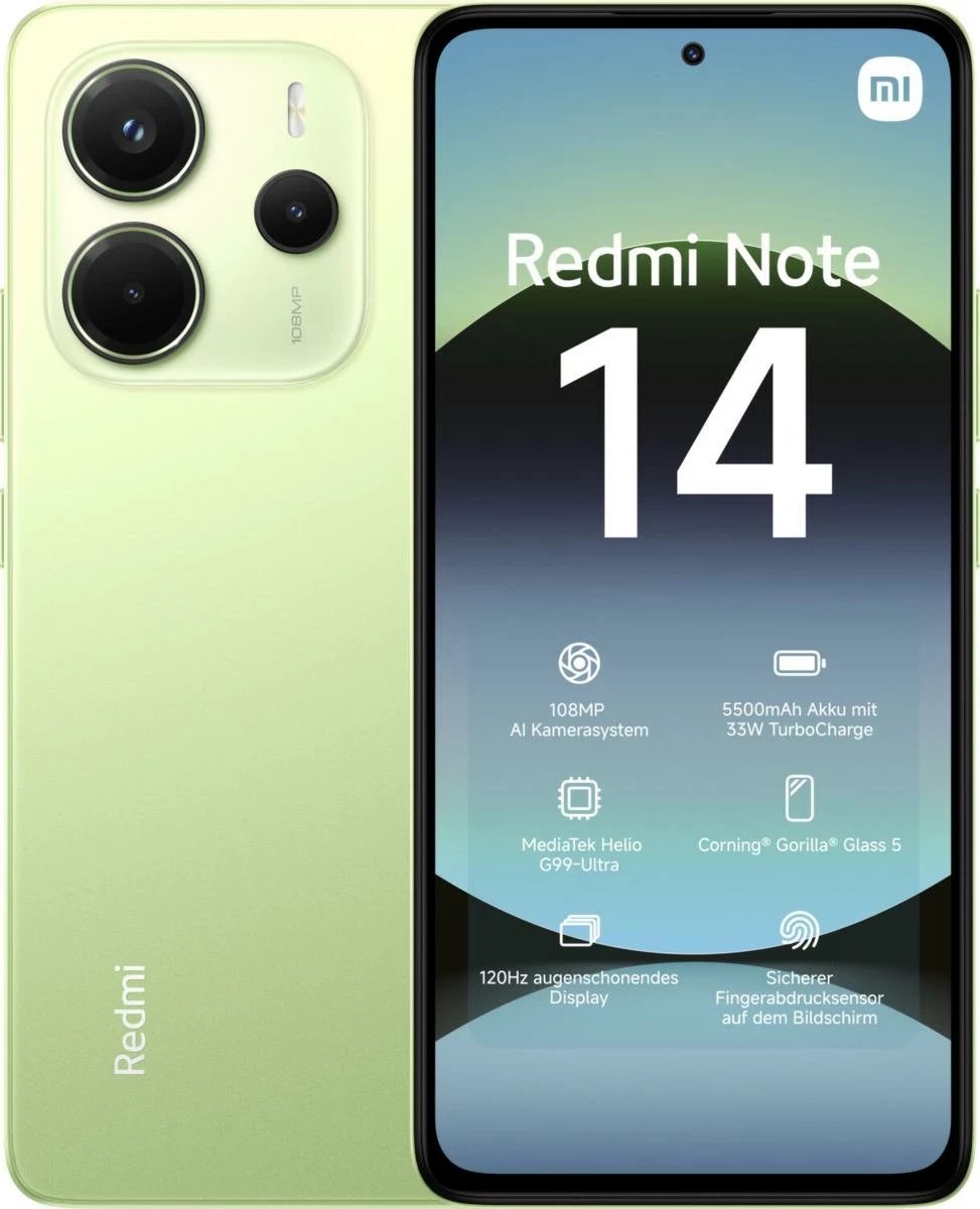Celular Xiaomi Redmi Note 14, 6.67",6+128GB, i gjelbër