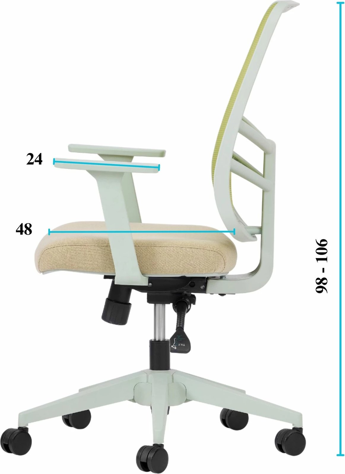 Karrige zyre Skye Decor, Leto 108, ngjyrë e gjelbër