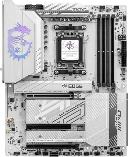 Pllakë amë MSI MPG B850 EDGE TI WIFI, Socket AM5, ATX, Bardhë