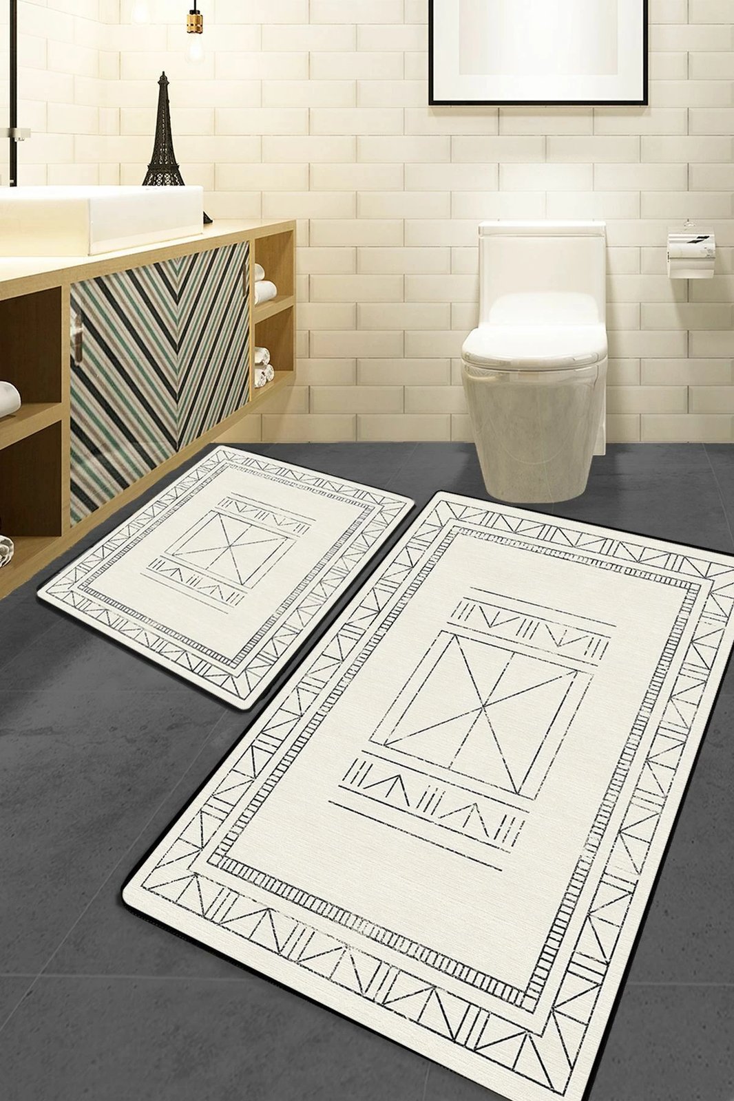 Set tapetash për banjo (2 copë), Mijölnir, Touch, ecru