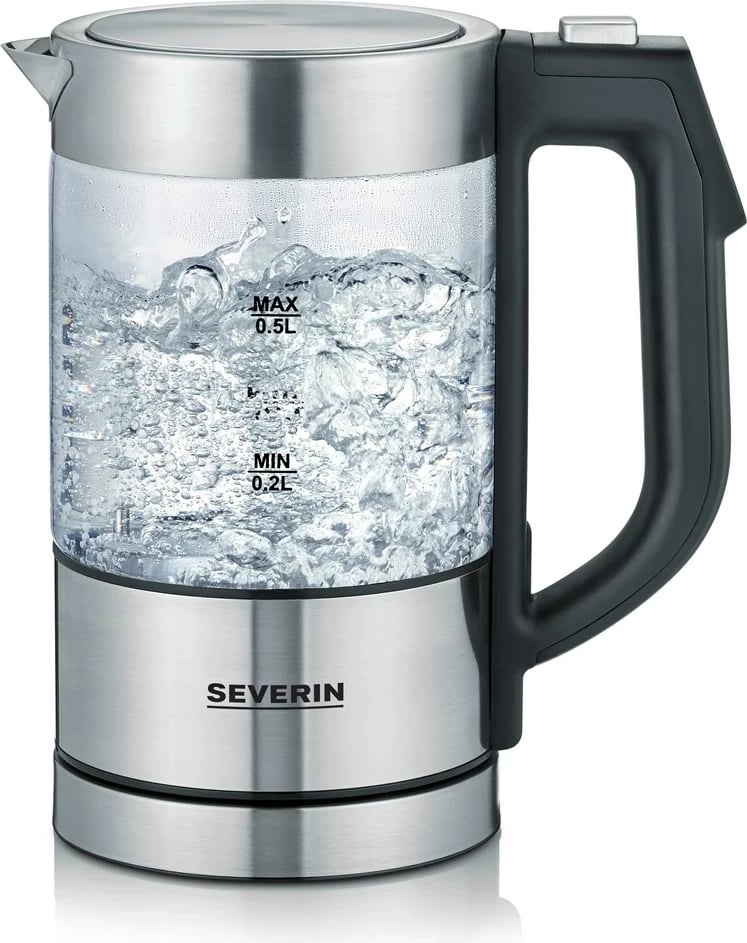 Ibrik elektrik Severin WK 3458, 0.5L, 1100W, i zi/transparente