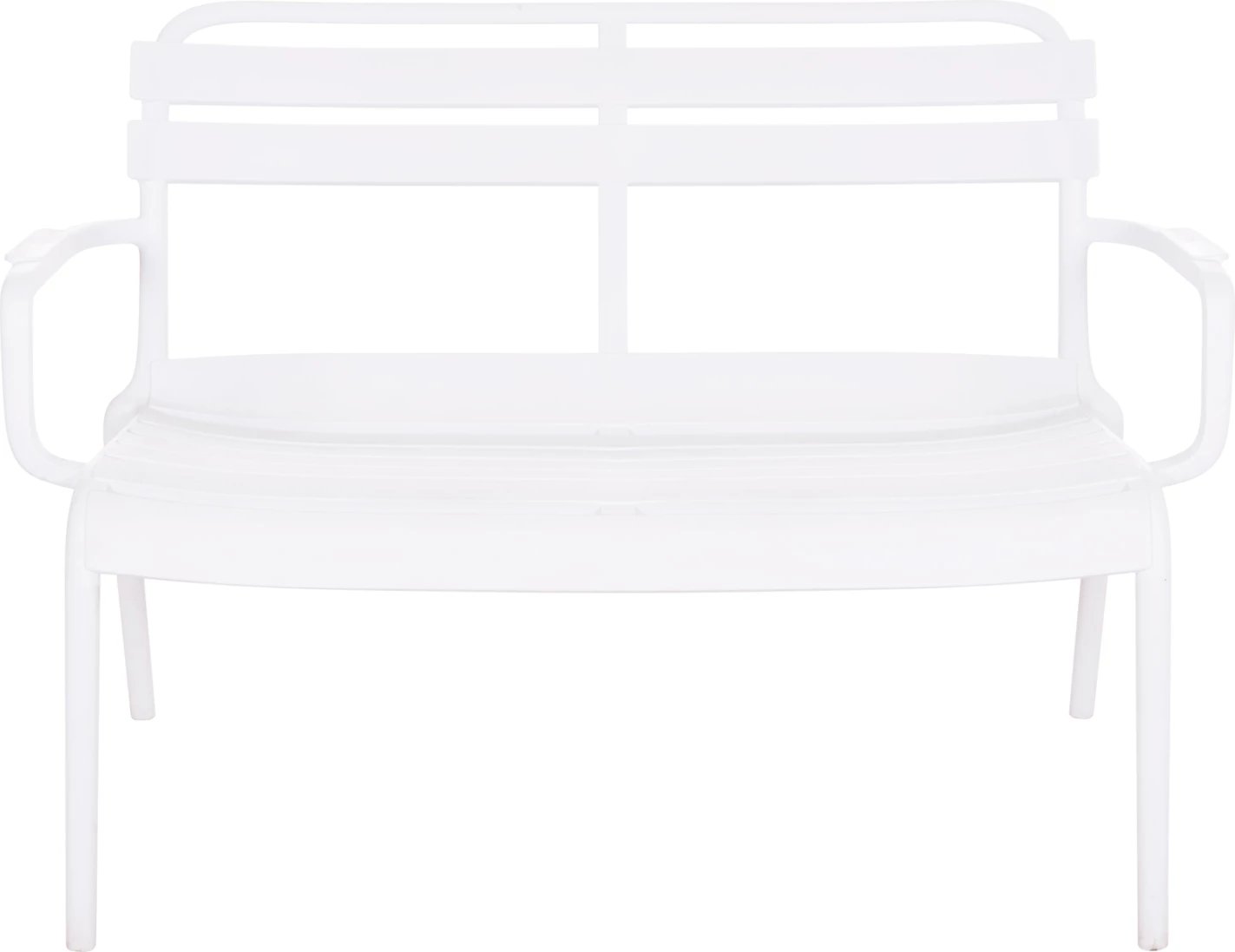 Stol dy vendësh KORVER, polipropilen, i bardhë, FH6332.01, 113x65x76cm