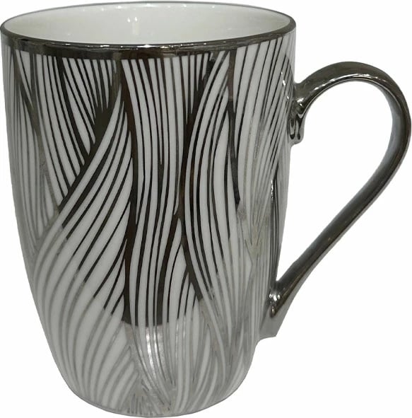 Filxhan Chic, porcelan New Bone China, i bardhë me detaje argjendi, 8x8x11cm