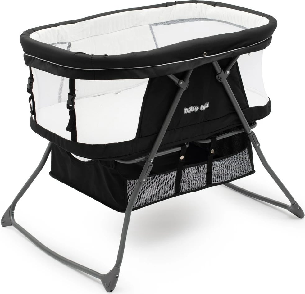 Djep i palosshëm, Baby Mix, Dreamy Nest, me rrjetë kundër insekteve, shportë ruajtjeje dhe çantë bartëse, gri