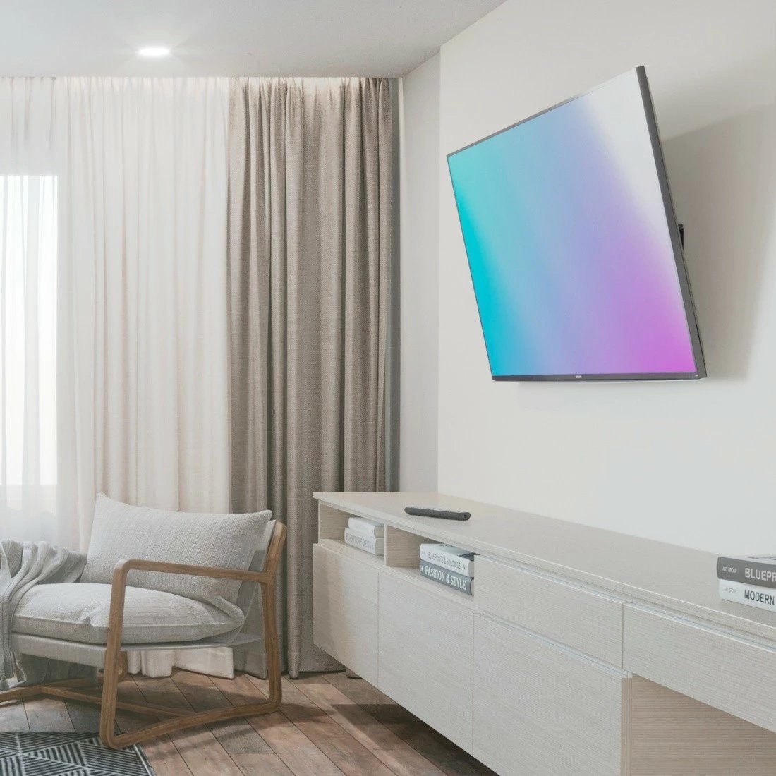 Mbajtës muri për TV Hama 220810, për LCD/LED 32-65 inç, VESA 400x400, Çelik, i zi