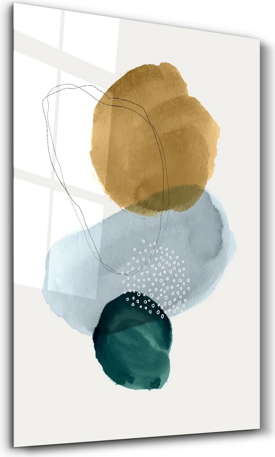 Pikturë dekorative prej xhami të temperuar, shumëngjyrëshe, CAM-2061, 46x72cm