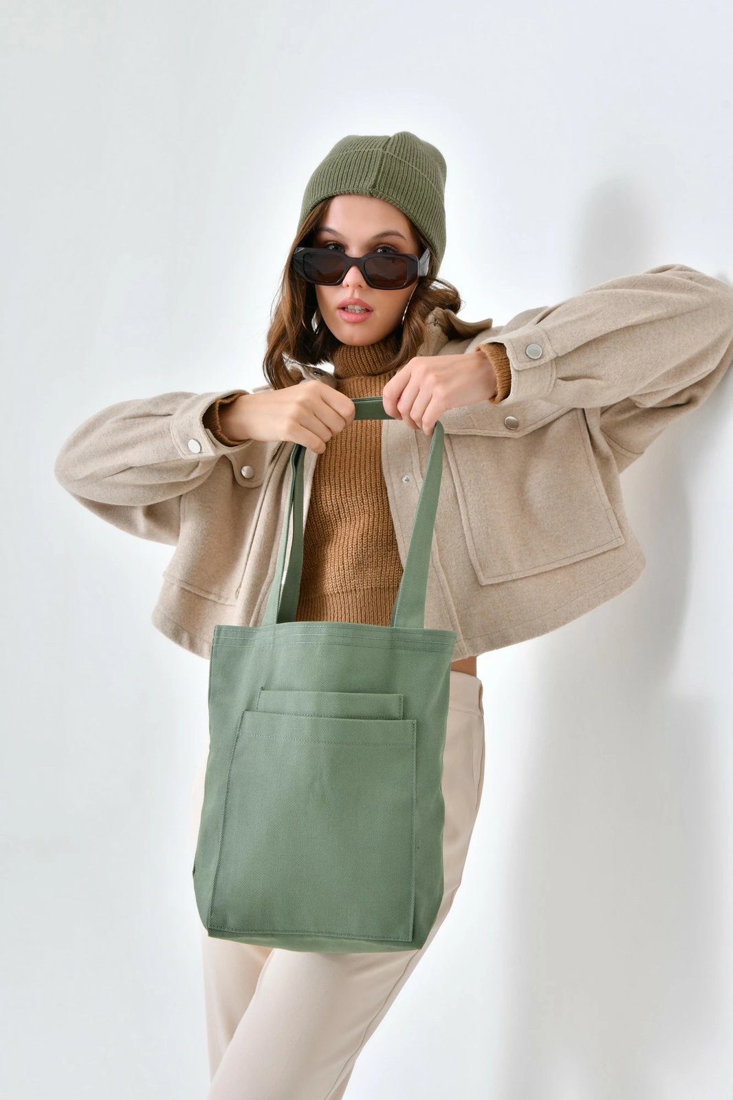 Çantë tote, ngjyrë mint, Zoozie Bags, 2117
