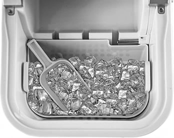 Aparat për kube akulli, Adler, CR 8073, 12kg/24h, depozitë uji 2.2L, kube të para në 10 min, i zi/argjendtë