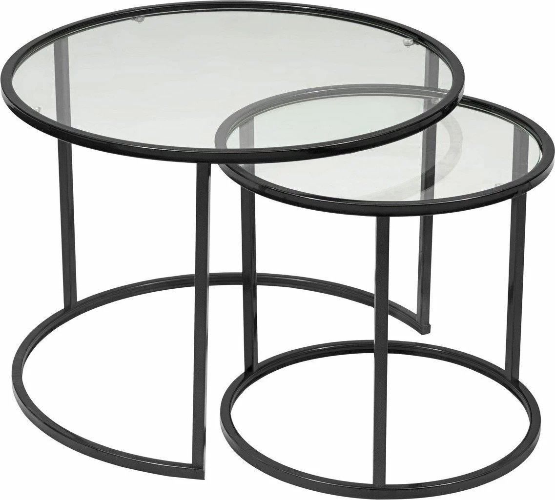 Set tavolinash kafeje Hanah Home, Belarus 60, e zezë, transparente