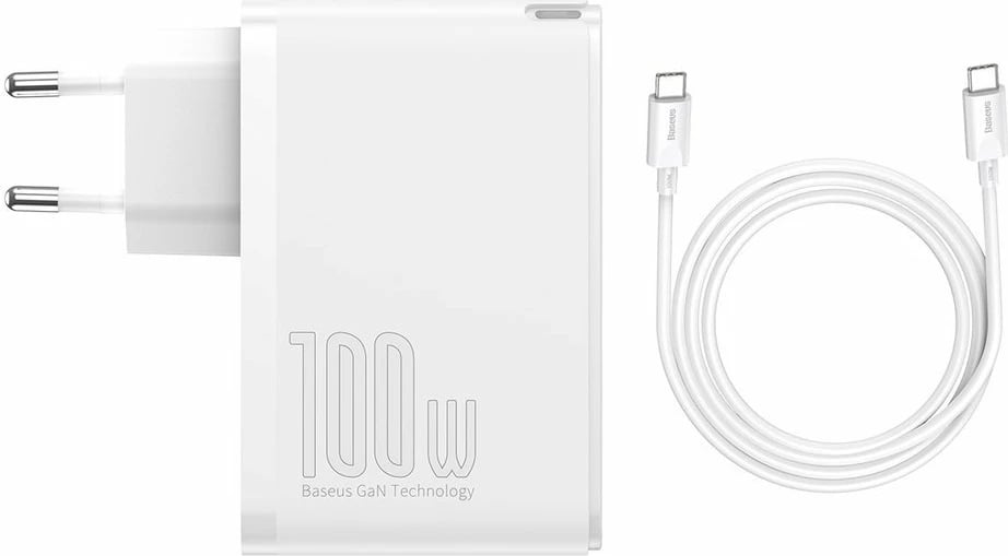 Karikues muri Baseus GaN2 Pro, 100W, 4 porta (2x USB-C, 2x USB-A), i bardhë