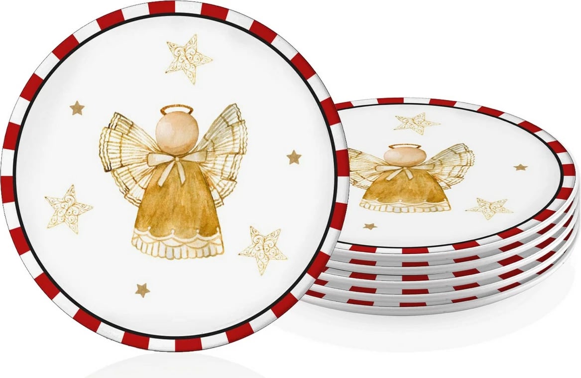 Set pjatash ëmbëlsirash prej qeramike, 6 copë, Hermia, NEW029