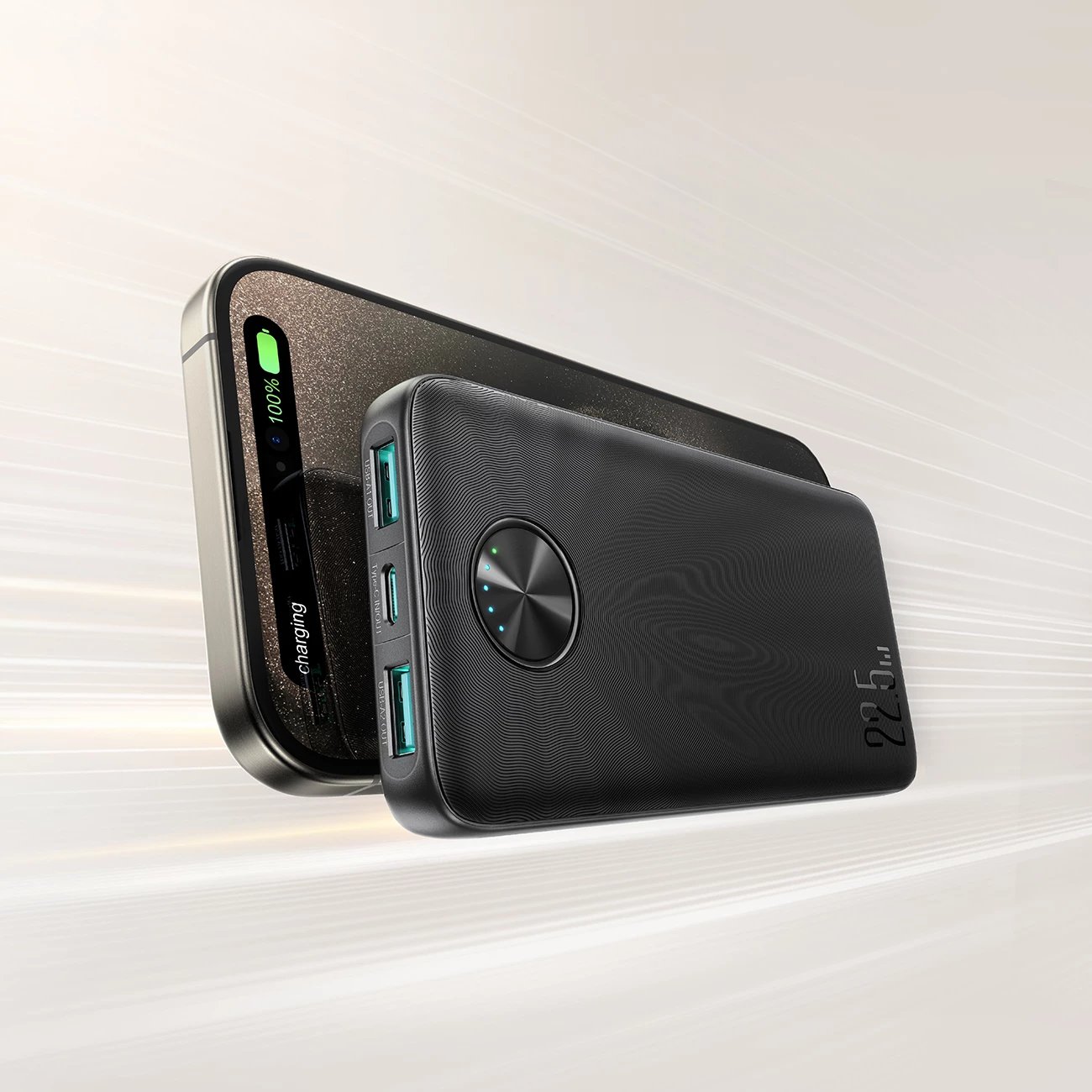 Powerbank Joyroom JR-PBF15, 10000mAh, 22.5W, me LED, e zezë