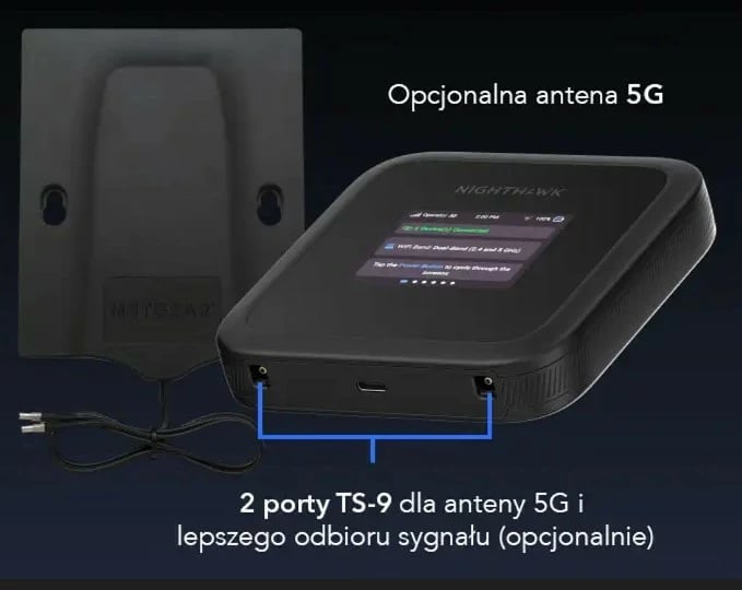 Router mobil Netgear Nighthawk M3 MH3150-100EUS 5G WiFi 6, i zi, set me bateri + kabllo USB-C