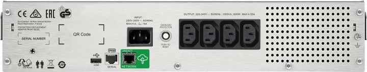 UPS line-interactive APC Smart-UPS SMC1000I-2UC 1000VA 2U rack valë sinusoide e pastër USB LCD, e zezë