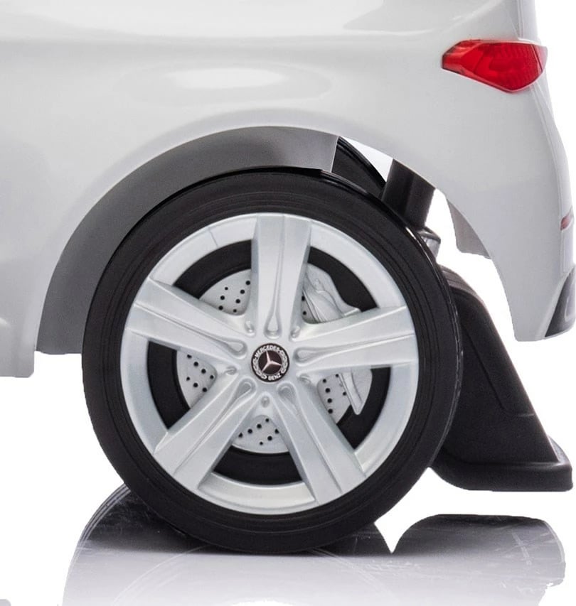 Makinë ride-on me dorezë udhëzuese, Milly Mally, Mercedes C-Class Deluxe, për 12–36 muaj, ngarkesë 25 kg, e bardhë
