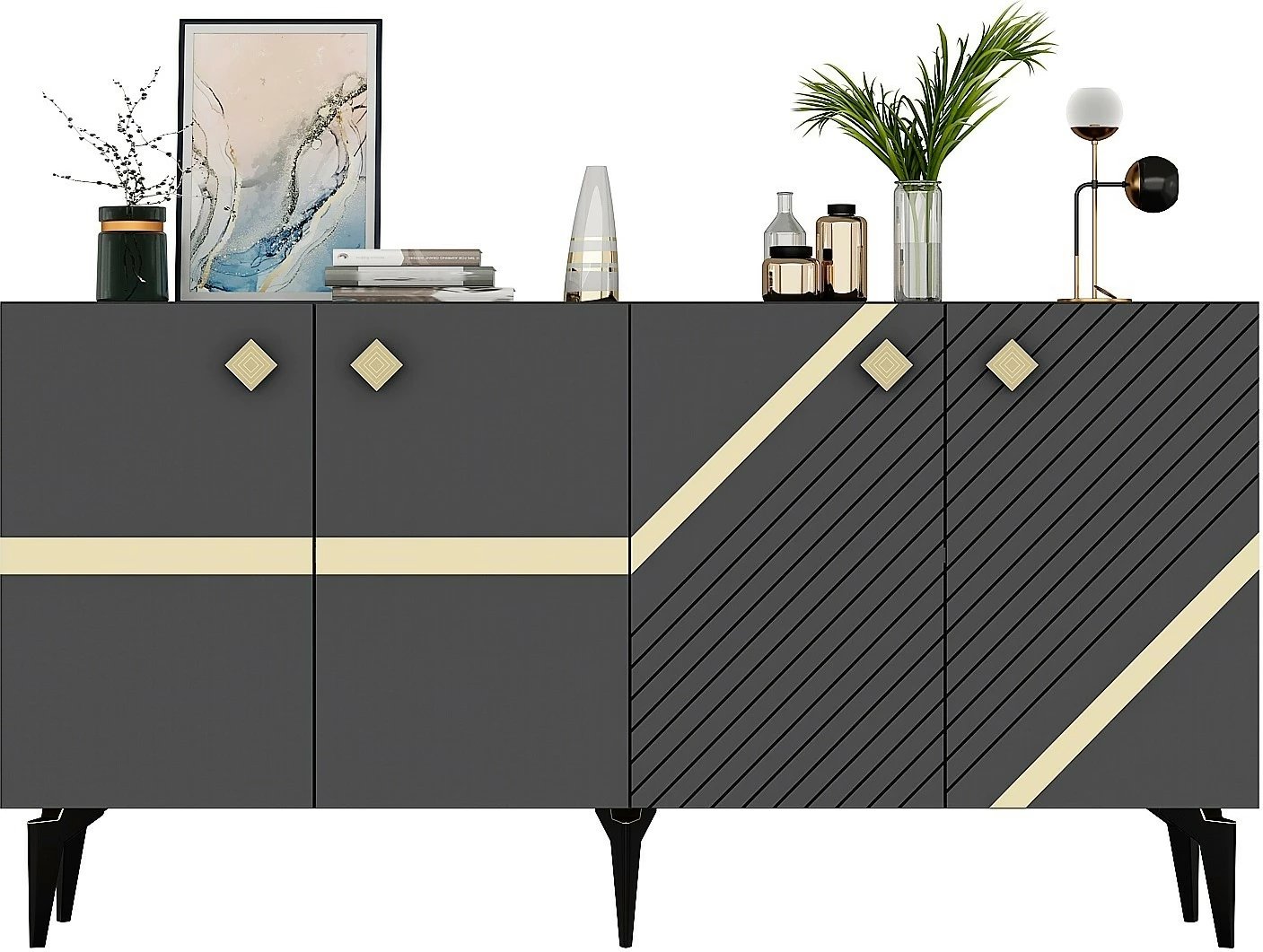 Konsolë Hanah Home, Iris, anthracite, ari