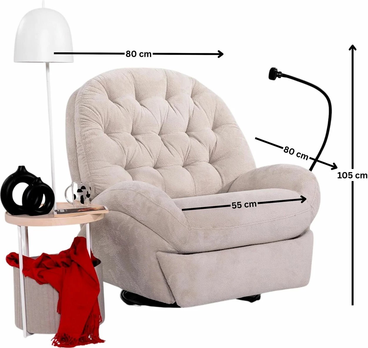 Recliner elektrik Dream, krem, Atelier del Sofa