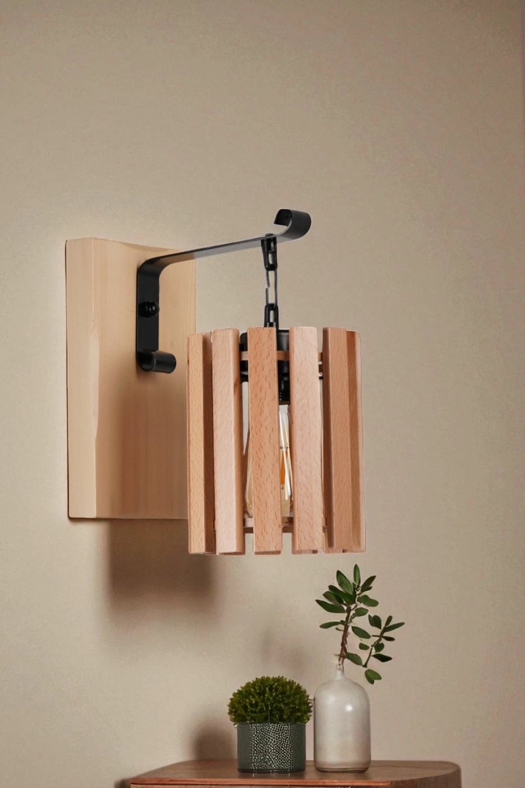 Llambë muri Opviq, dru lisi, e zezë, 9080-2