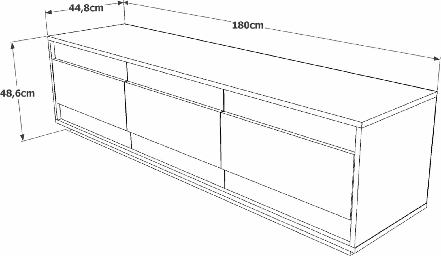 Komodë TV Skye Decor, ngjyrë pishë Atlantike dhe e bardhë, Fr4-Aw