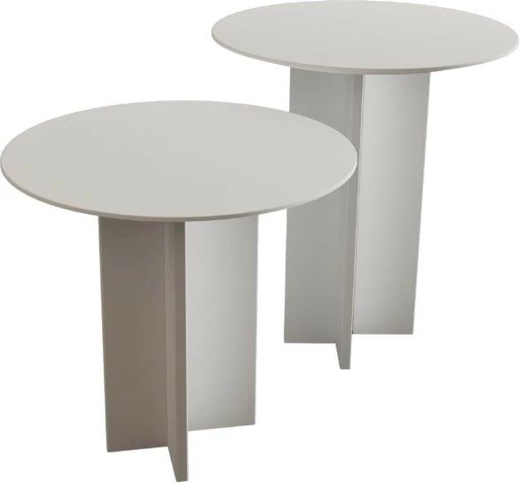 Set tavolinash kafeje Skye Decor, Leo (55 + 45), e bardhë