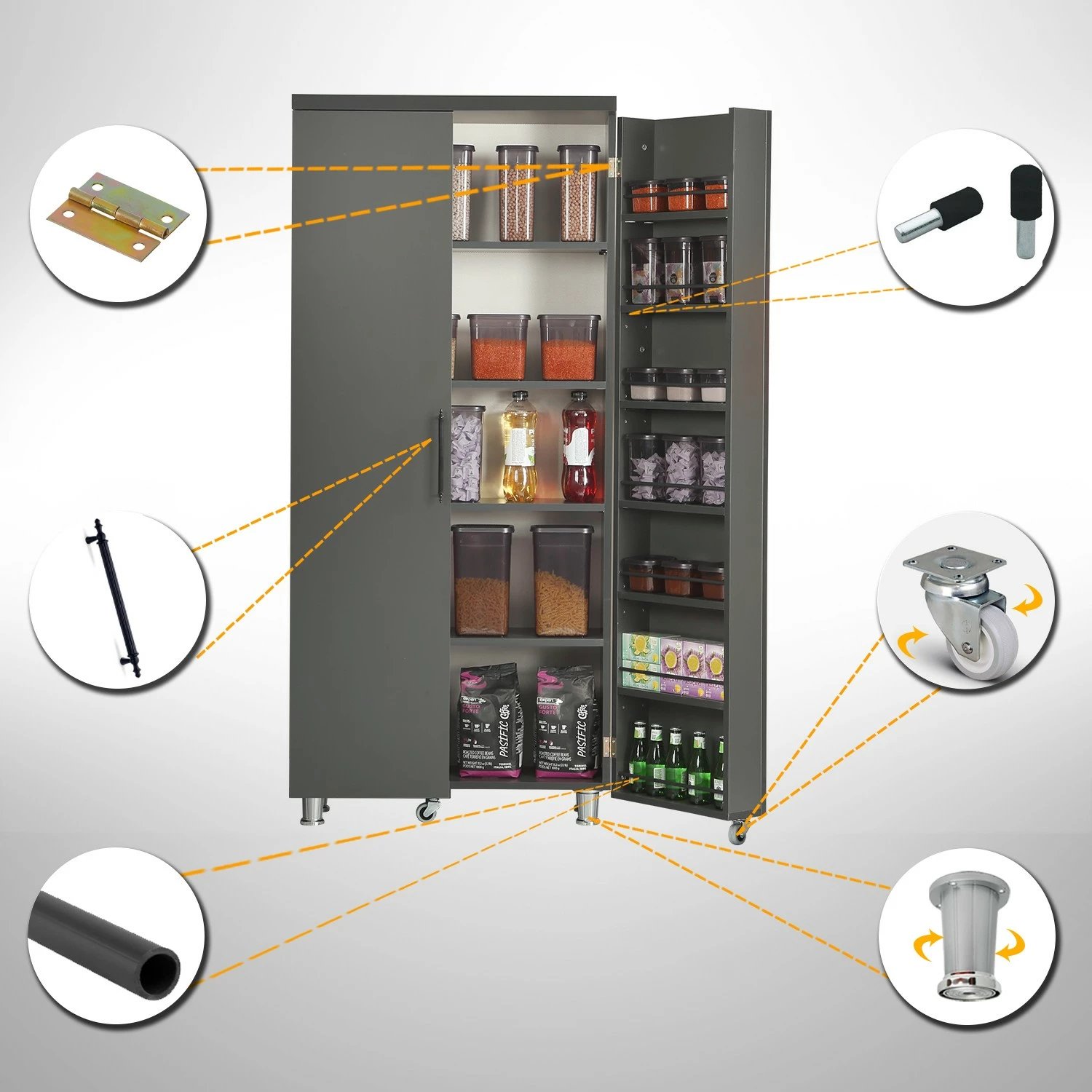 Dollap shumëpërdorimësh Hanah Home, Guzzo, ngjyrë antracit