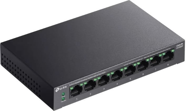 Switch TP-LINK LS108GP, 8 porta gigabit PoE+, desktop, i zi