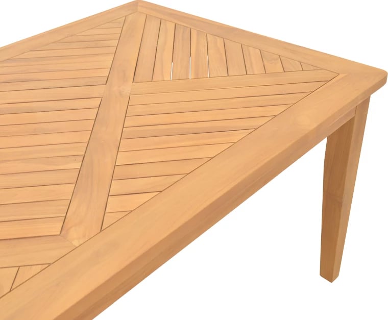 Tavolinë me karrige 7 copë Ganny-Mady dru tik ngjyrë natyrale 200x100x75cm