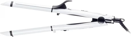 Piaster flokësh 2-në-1, Adler AD 2104, pllaka alumini me veshje qeramike 11x3 cm, diametër 32 mm, 45–55W, kabllo rrotulluese 360°, prizë Tip C (16A), e bardhë