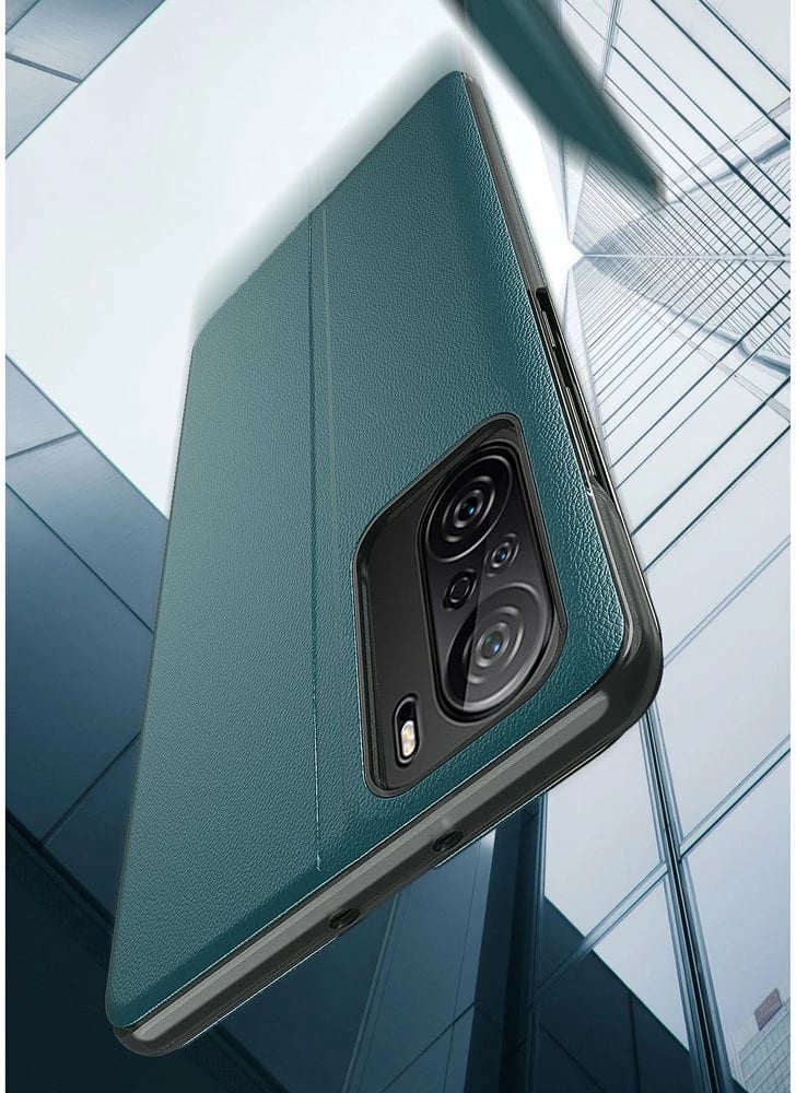 Mbështjellës Hurtel Eco Leather View Case për Xiaomi Poco F3 / Redmi K40 / K40 Pro / K40 Pro+, portokalli