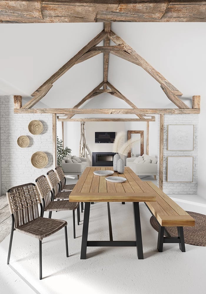 Tavolinë PANAMA, ngjyrë natyrale, 200.5x91.5x76