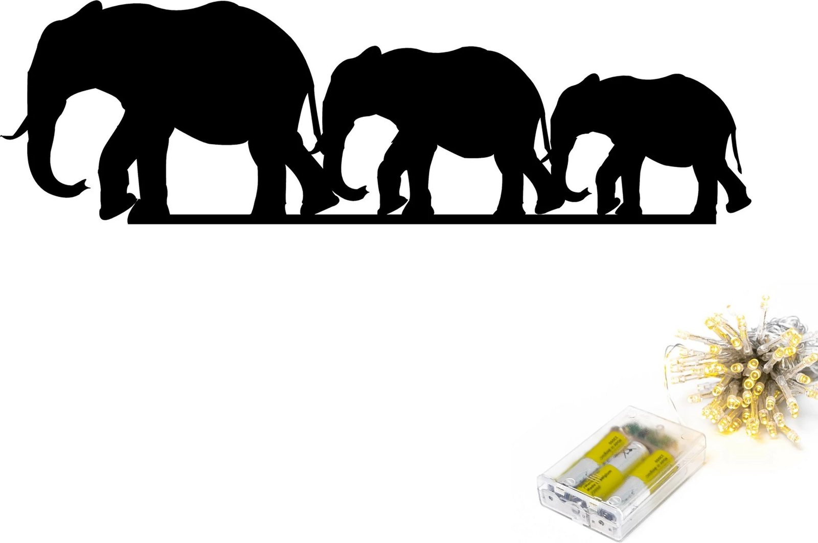 Aksesor dekorativ metalik për mur, elefant, Wallity 070