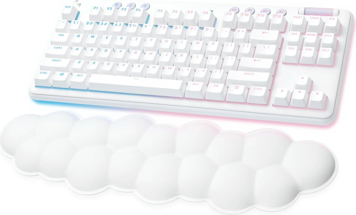 Tastierë gaming Logitech G715, pa kabllo, RGB, off white