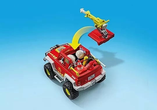 Set lodrash Playmobil Action Heroes 71824, kamion zjarri, 68 pjesë, kuqe