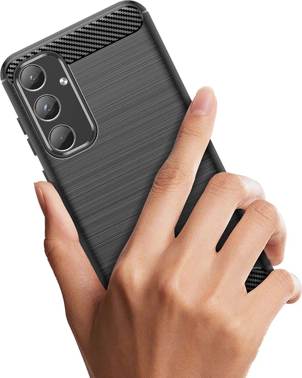 Mbështjellës Hurtel Carbon Case për Samsung Galaxy A55, i zi
