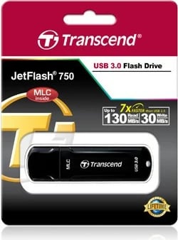 USB stick Transcend JetFlash 750 32GB, USB 3.1, e zezë