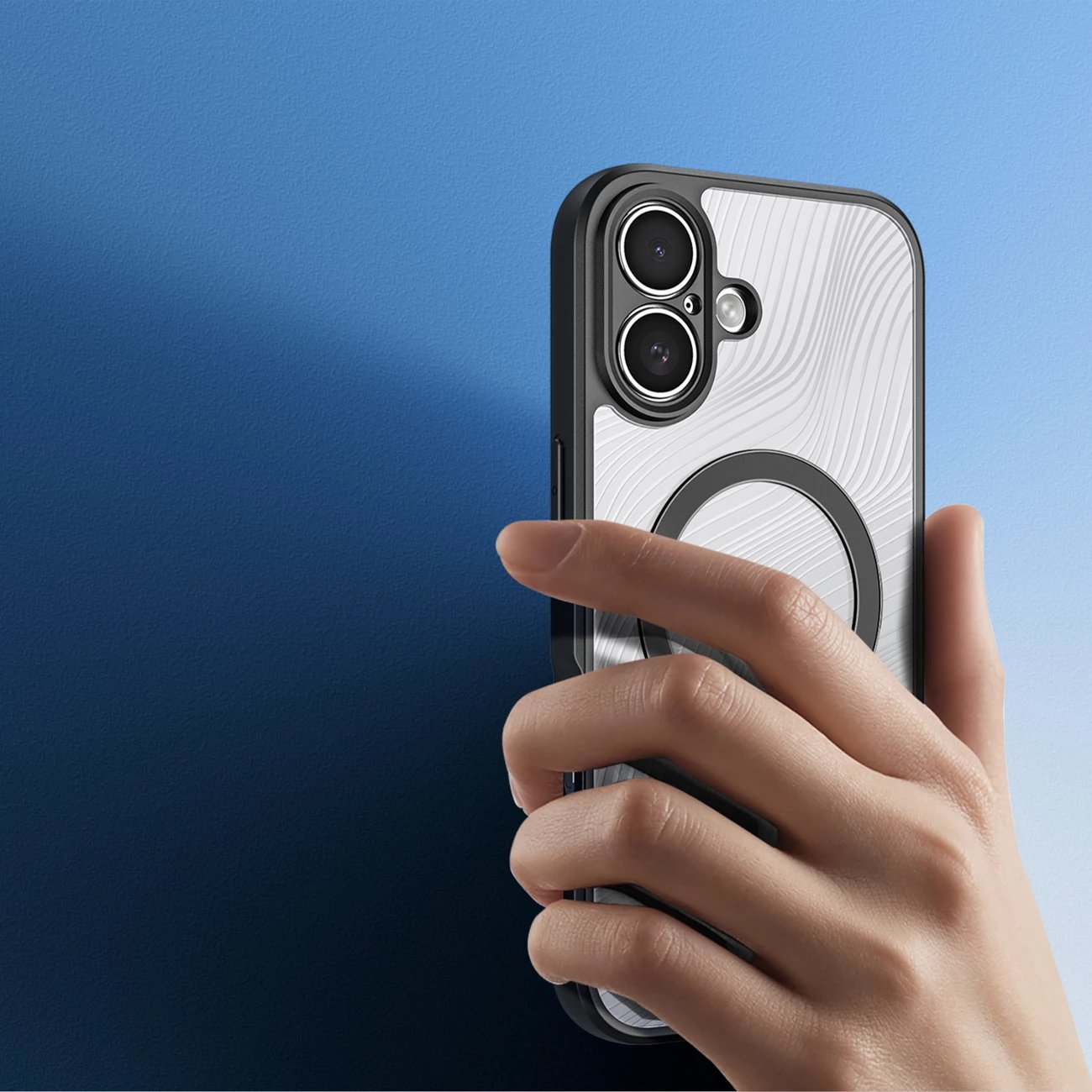 Mbështjellës Dux Ducis Aimo Mag për iPhone 17, me unazë magnetike, i zi