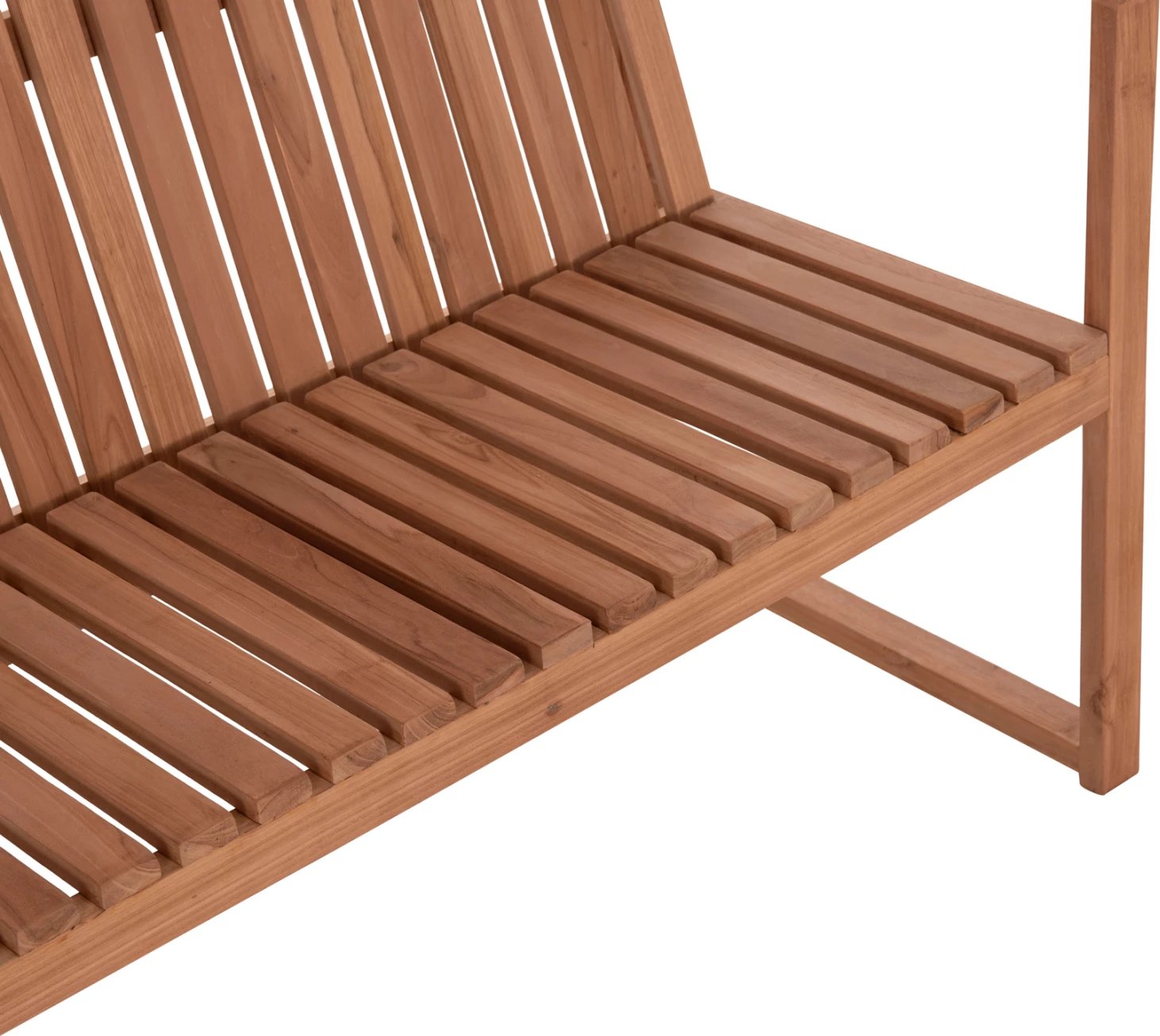 Bankë për jashtë, 2 vende, dru tik, ngjyrë natyrale, VED FH18124, 130x60x86cm