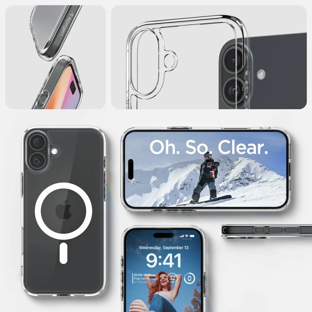 Mbështjellës Spigen Ultra Hybrid Mag për iPhone 16 Plus, MagSafe, Bardhë