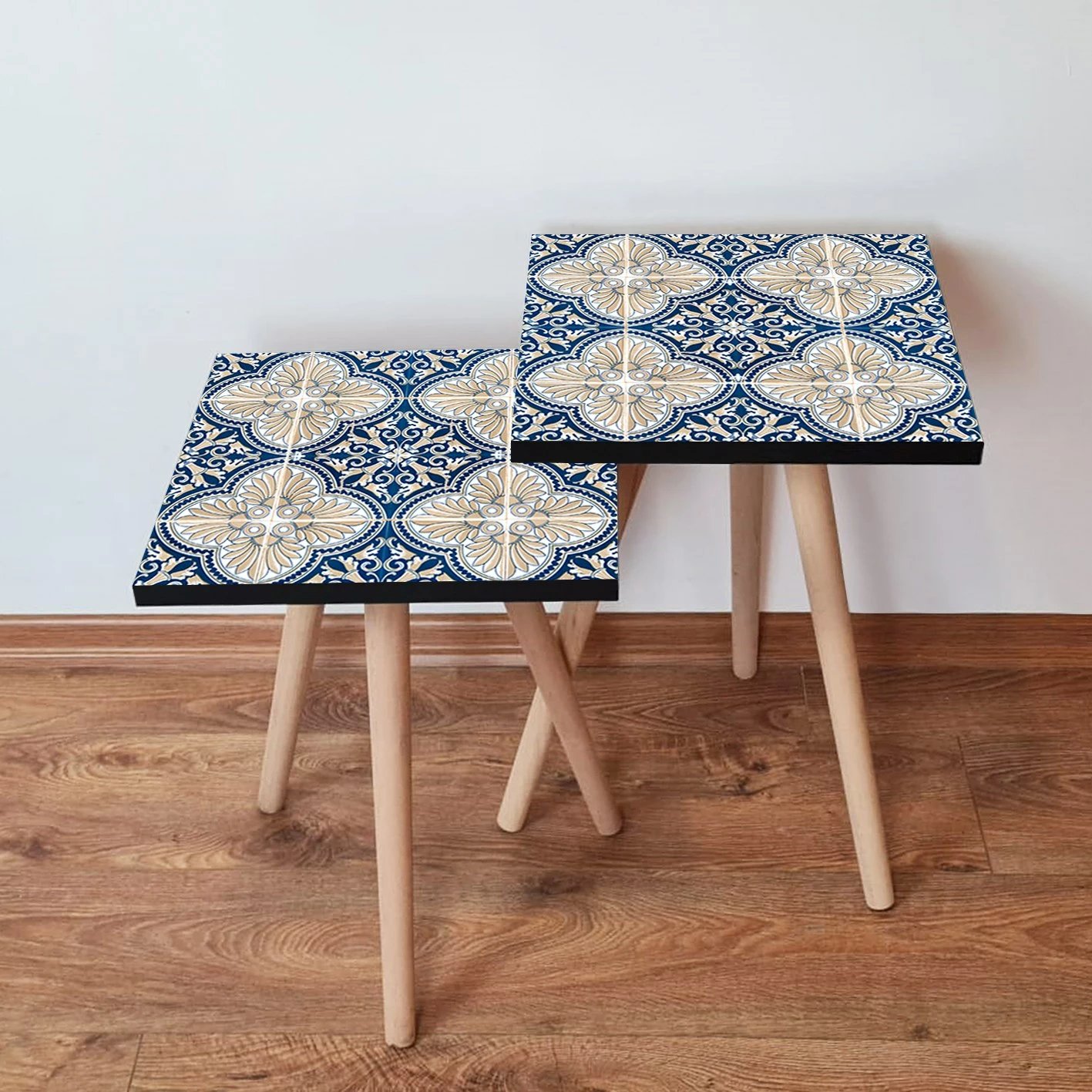 Set tavolinash ndihmëse, 2 copë, Skye Decor, 2Shp40, ngjyrë kaltër e errët