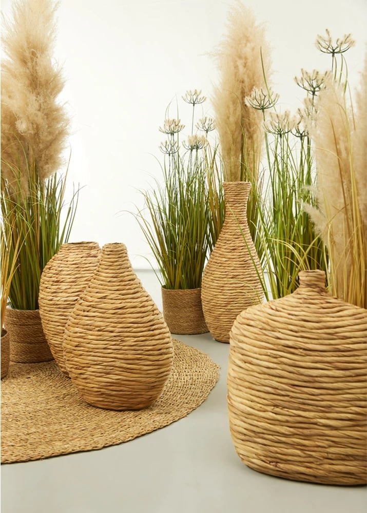 Vazo dekorative Ios, bambu natyrale, 31x31x44cm