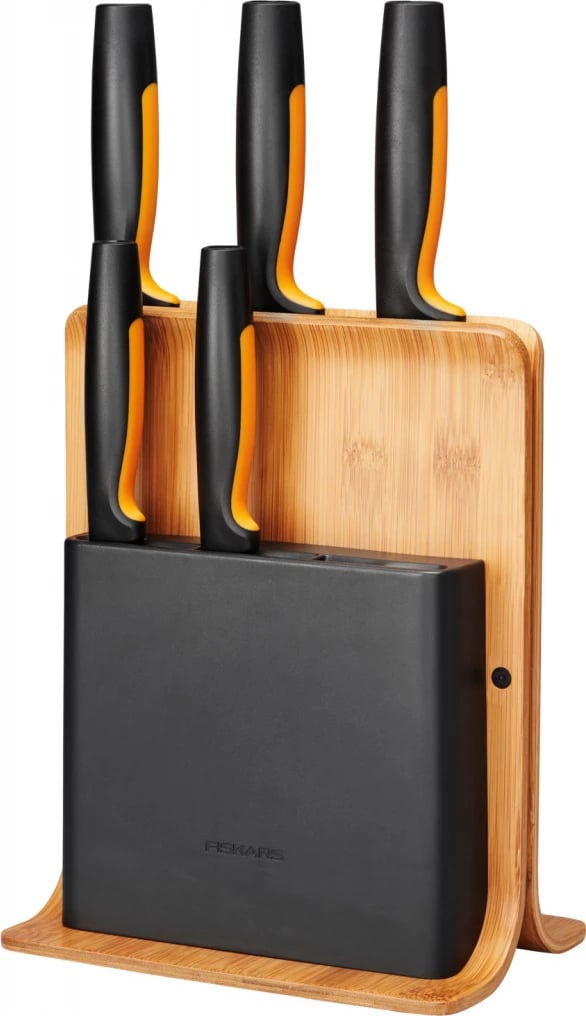 Set thika Fiskars Bamboo, 5 copë, zezë