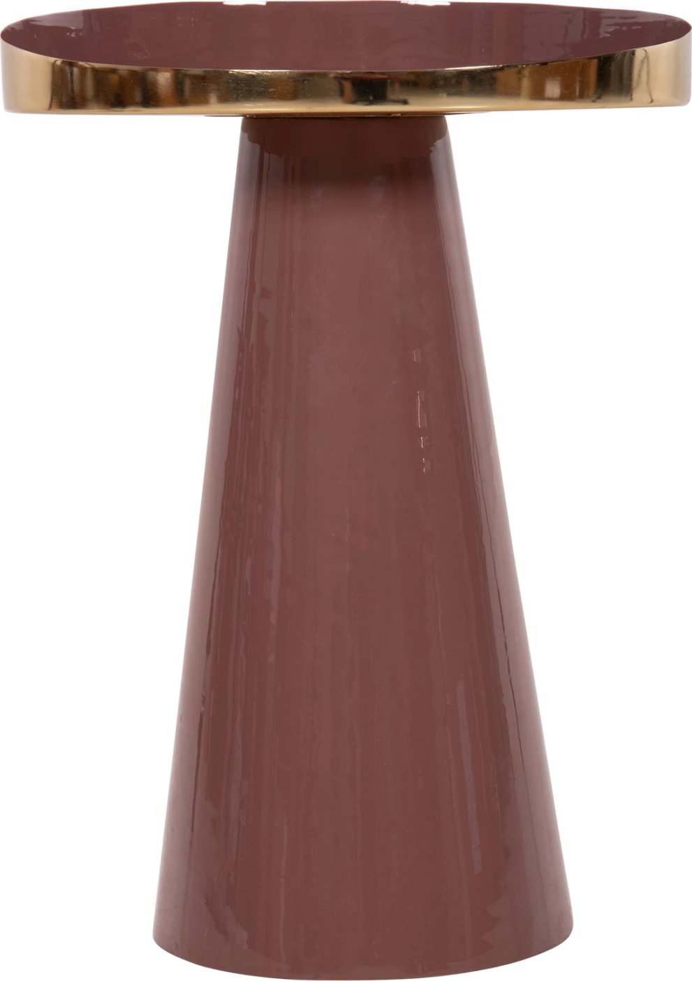Tavolinë ndihmëse LATUR FH4250.06 metalike, ngjyrë kafe e kuqe-ari, Φ30,5x39-42H cm