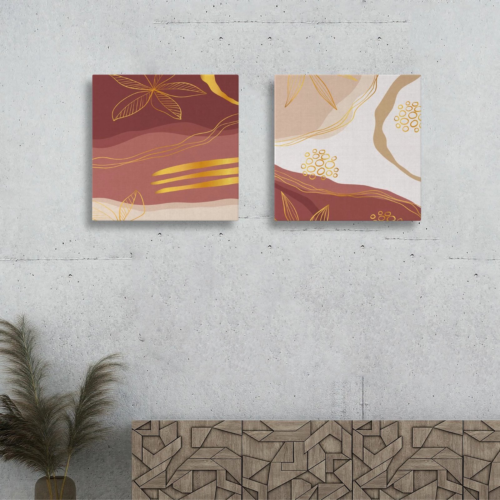 Pikturë dekorative në kanavacë (2 copë), Wallity, ASR2-CNV25-16, 30x30 cm