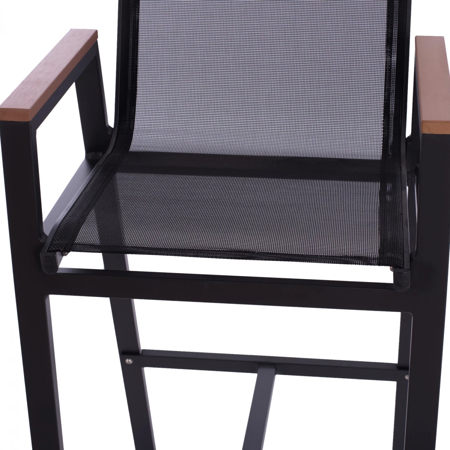 Karrige për bar alumini, ngjyrë qymyr druri, me polywood, 52 x 58 x 108 cm. FH5790.02